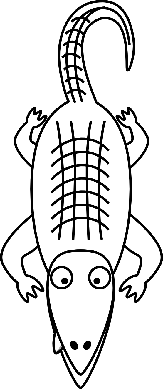 Net » Clip Art » Alligator Black White Line Super Duper - Black And White Alligator Clipart - Png Download (555x1317), Png Download