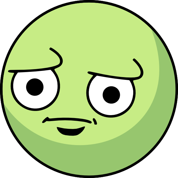 Sad Green Face Clipart (600x600), Png Download