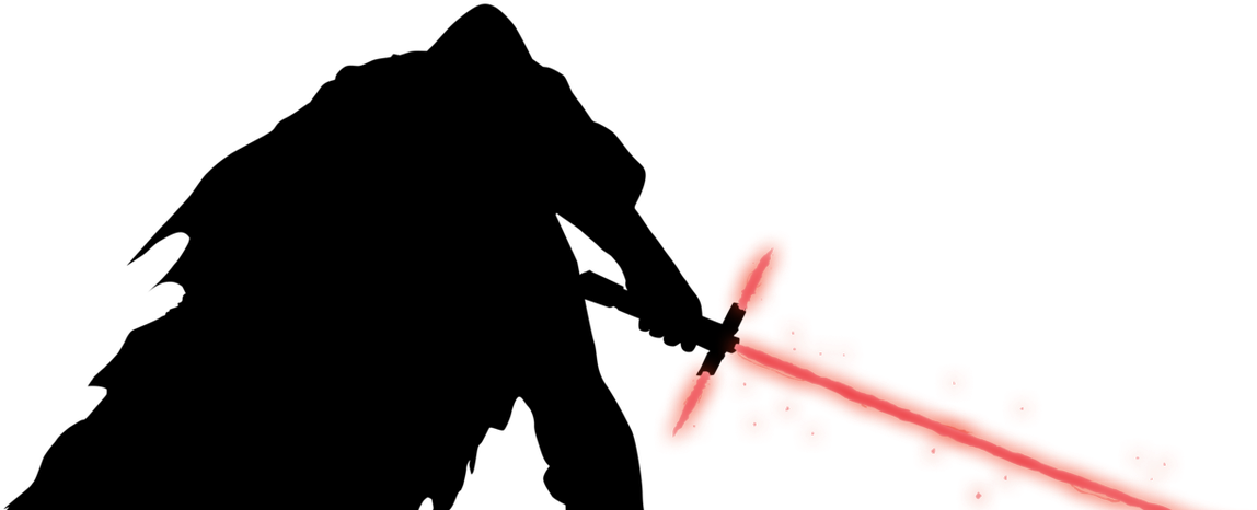 Kylo Ren Anakin Skywalker Silhouette Bb-8 Stormtrooper - Star Wars Silhouette Kylo Ren Clipart (1500x500), Png Download