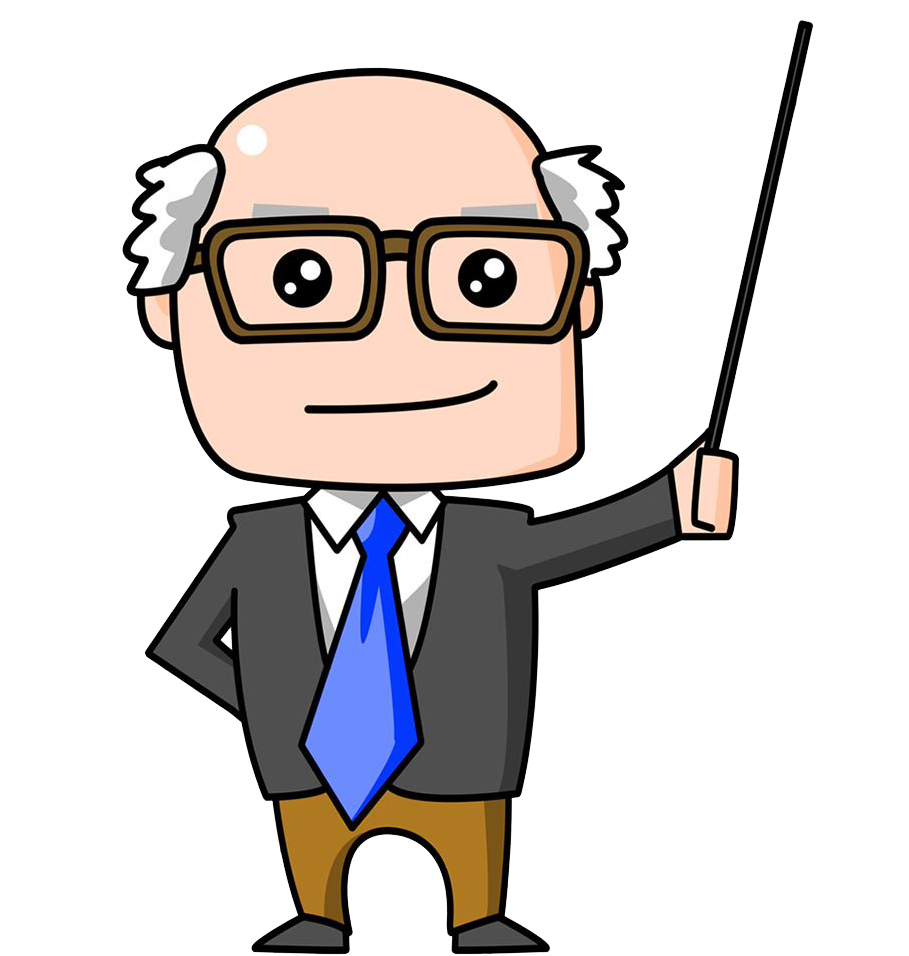 Male Teacher Png Clipart - Professor Cartoon Transparent Png (1000x1000), Png Download