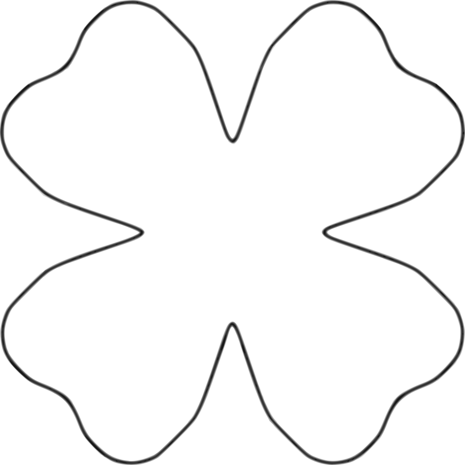 Petal Outline - Line Art Clipart (958x958), Png Download