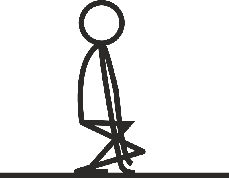 Stick Figure Squatting Clipart (800x623), Png Download