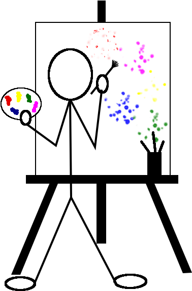 Stick Figure Artist Clipart - Png Download (480x640), Png Download