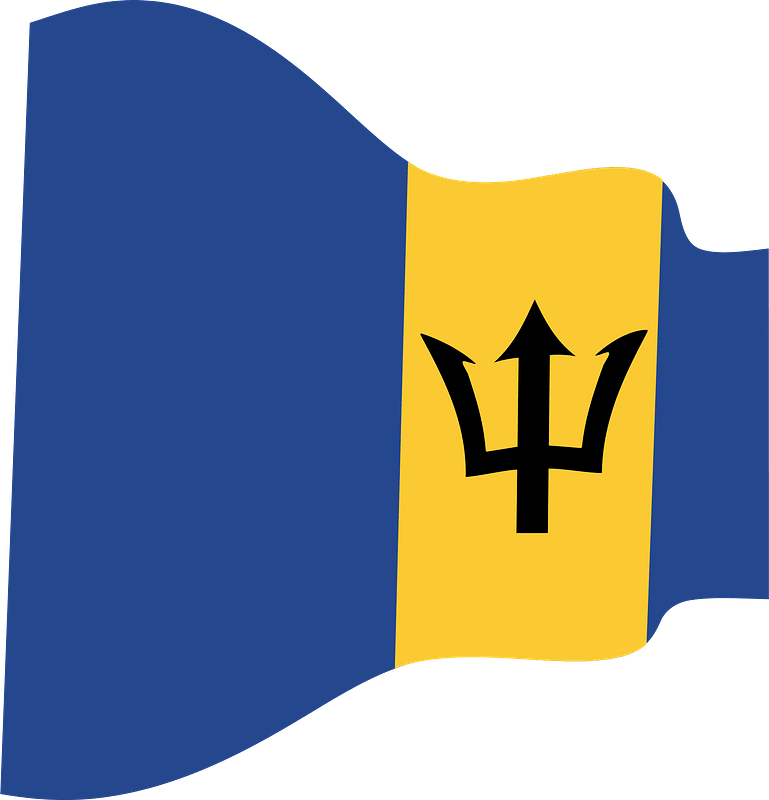 Barbados Wavy Flag Clipart - Barbados Flag - Png Download (769x800), Png Download