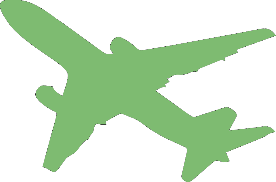 Silhouette Airplane Png Clipart (960x632), Png Download