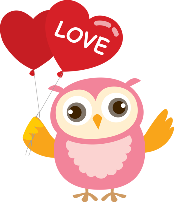 Cute Owl Png Download - Cute Owl Heart Clipart Transparent Png (600x696), Png Download