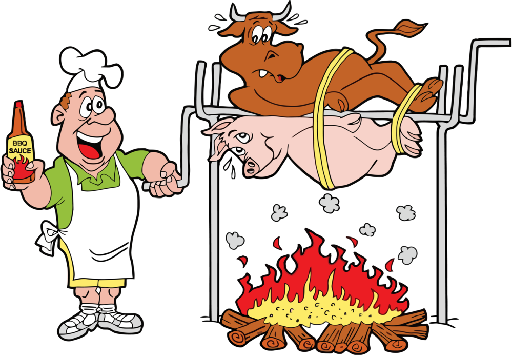 1461486 Png By Clipartofcom - Bbq Cow Transparent Png (999x694), Png Download