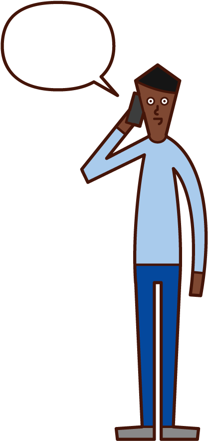 Illustration Of A Man Talking On The Phone - Man Clipart (671x935), Png Download