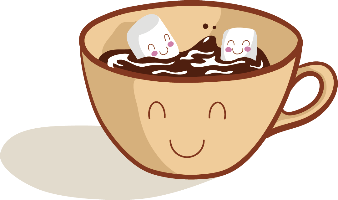 Coffee Hot Chocolate Cartoon - Cartoon Hot Chocolate With Marshmallows Clipart (1081x639), Png Download