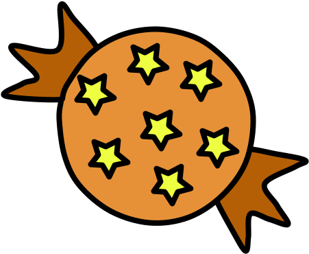 Hard Candy, Star Wrapper, Orange - Cartoon Sweet Wrapper Clipart (816x1056), Png Download