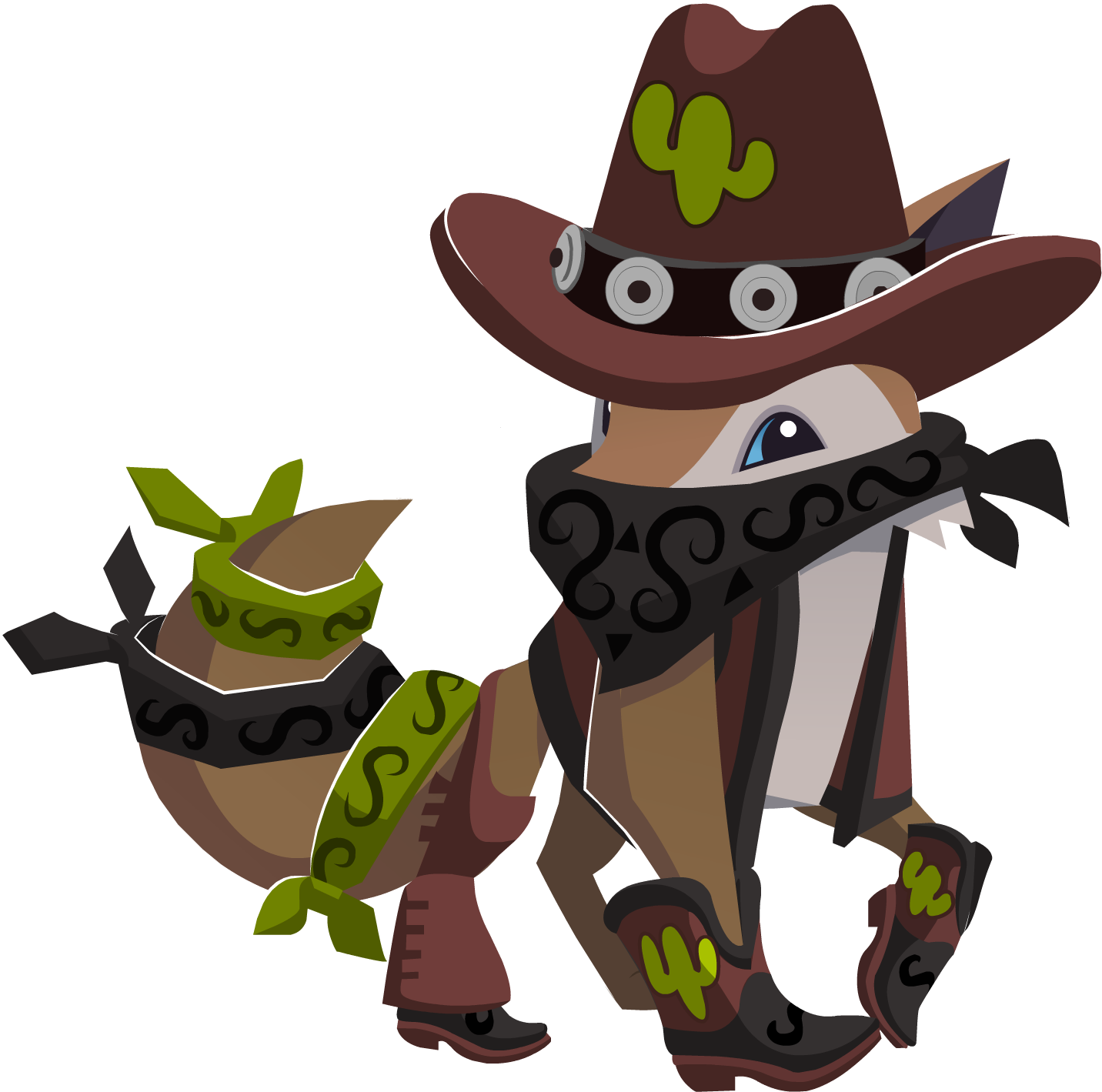 Image Wild West Set - Coyote Looks Animal Jam Clipart (1432x1419), Png Download