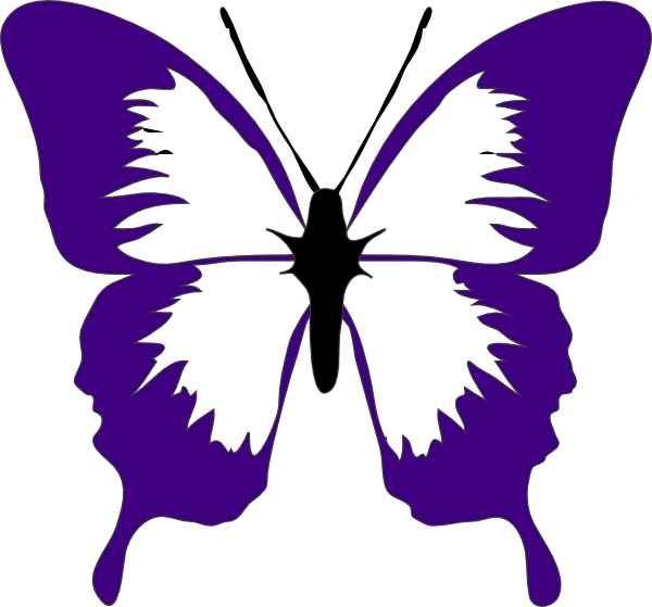Purple Butterfly Clip Art At Clker Com Vector Online - Purple Butterfly Clip Art - Png Download (600x559), Png Download