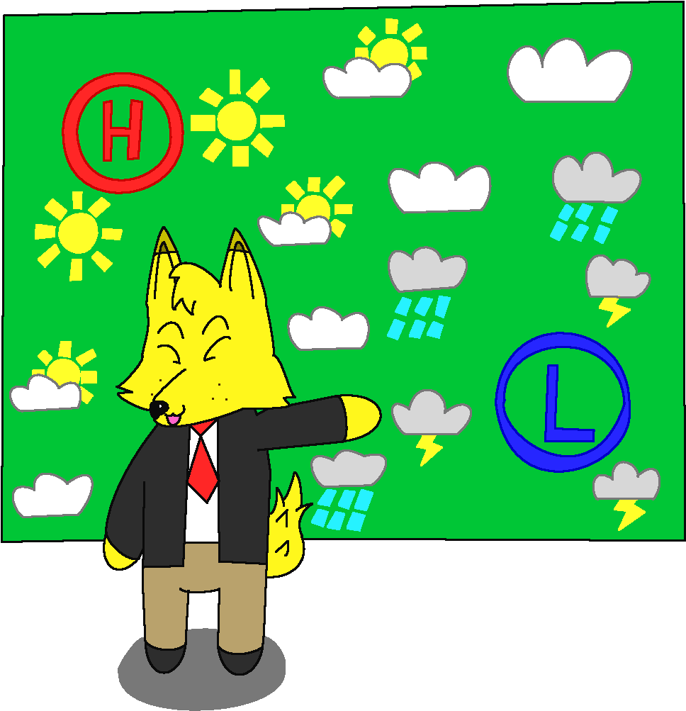 Pikaian"s Guide To Meteorology - Cartoon Clipart (1280x1280), Png Download