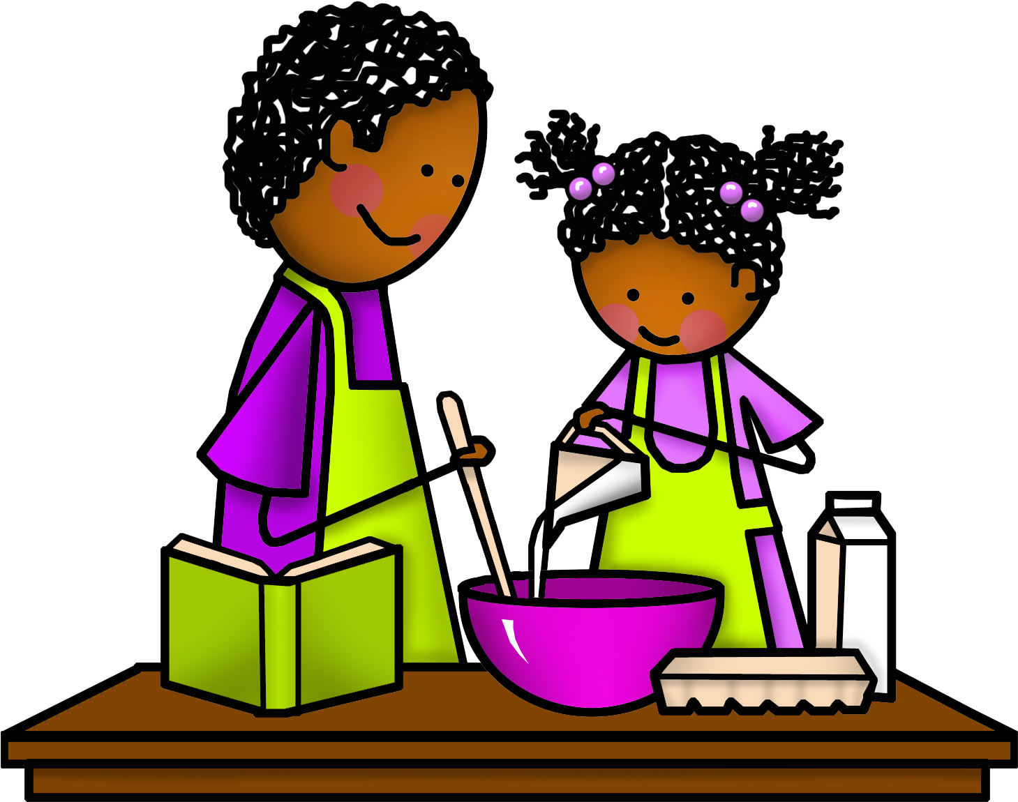 Child Cooking Dad Cartoon Clipart (1846x1480), Png Download