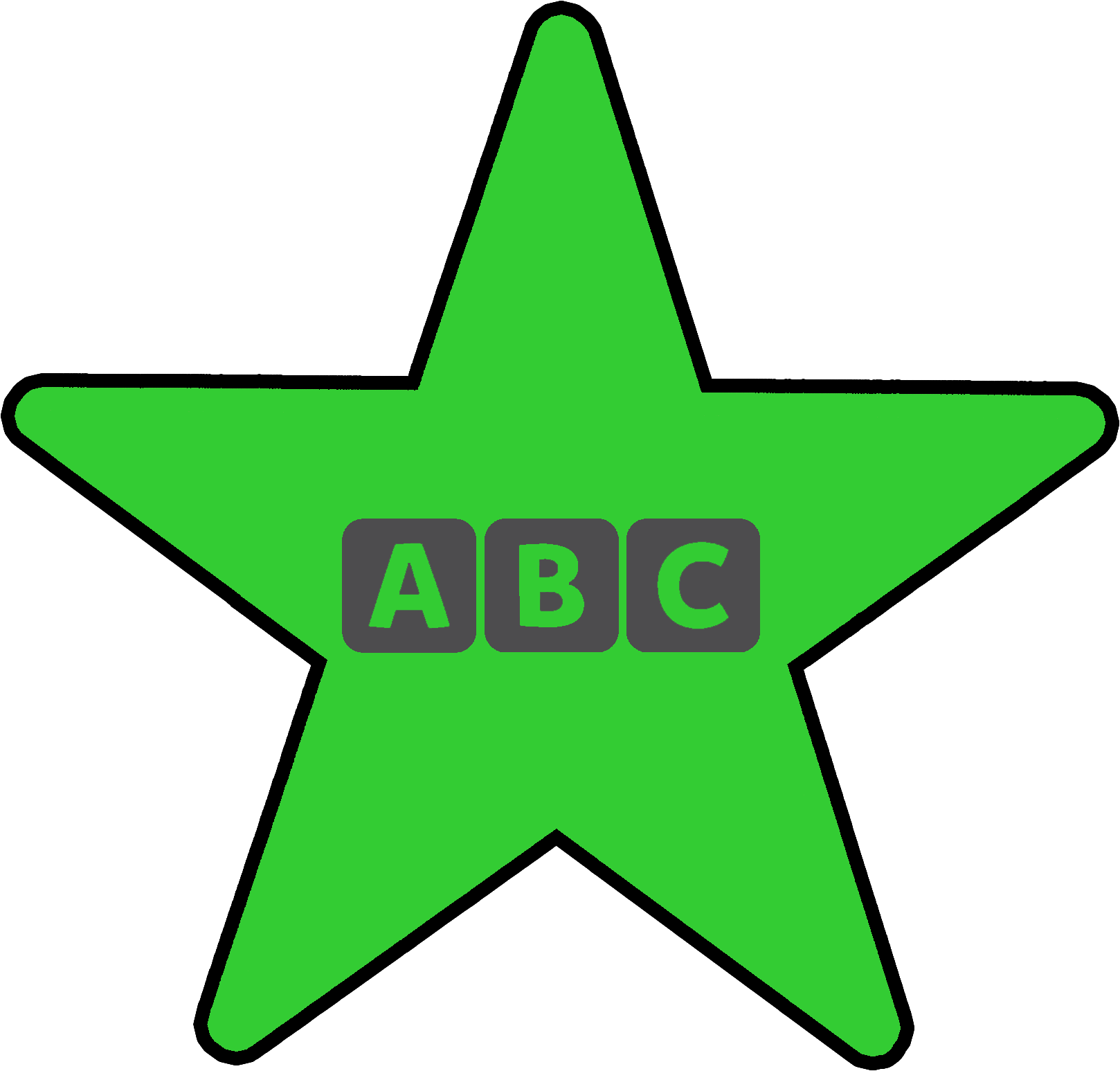 Green Star Literacy - Estrela Dourada Png Fundo Transparente Clipart (1732x1756), Png Download
