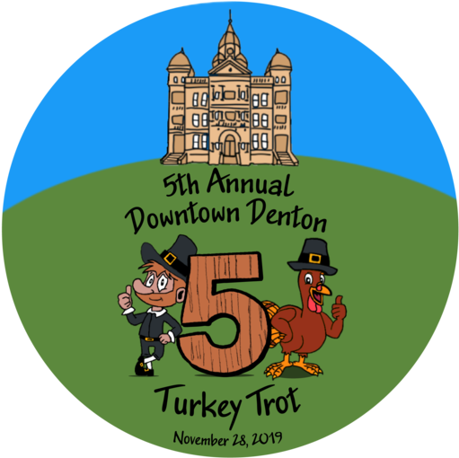 2019 Turkey Trot Logo Clipart (1000x663), Png Download