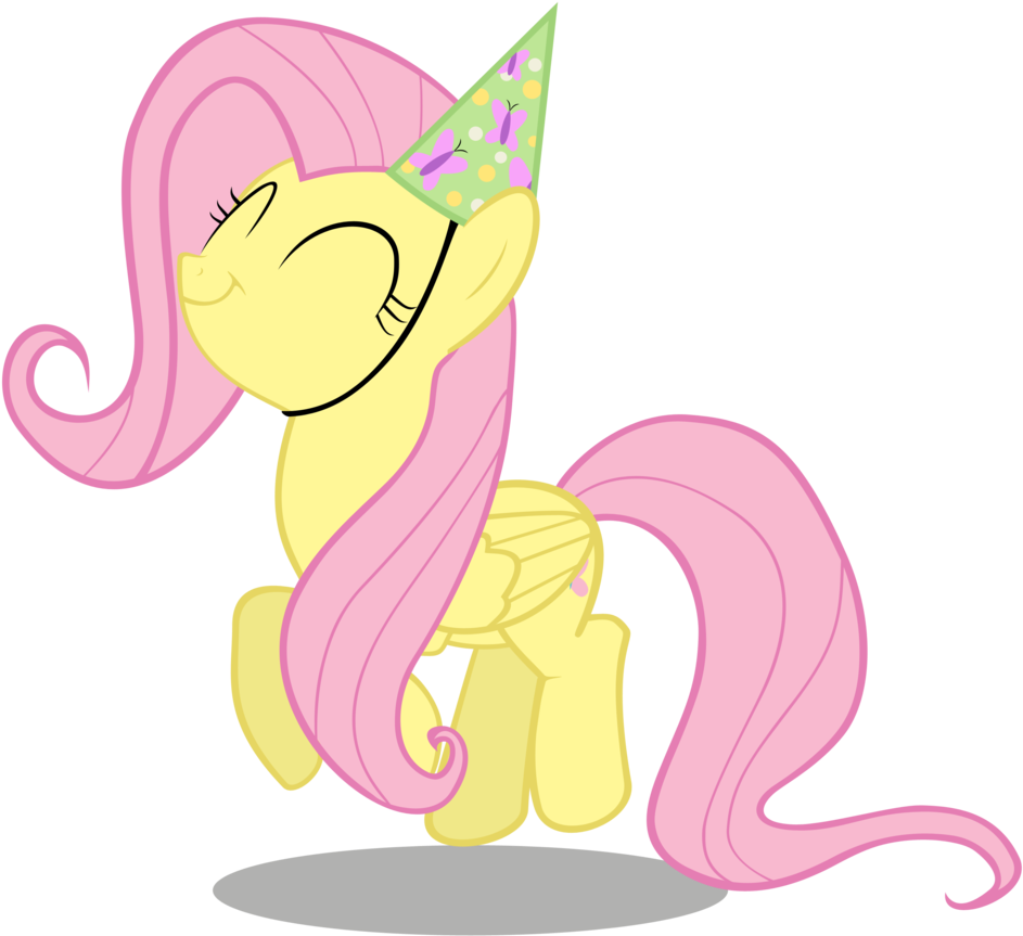 Party Hat No Background - My Little Pony Birthday Fluttershy Clipart (1024x1024), Png Download