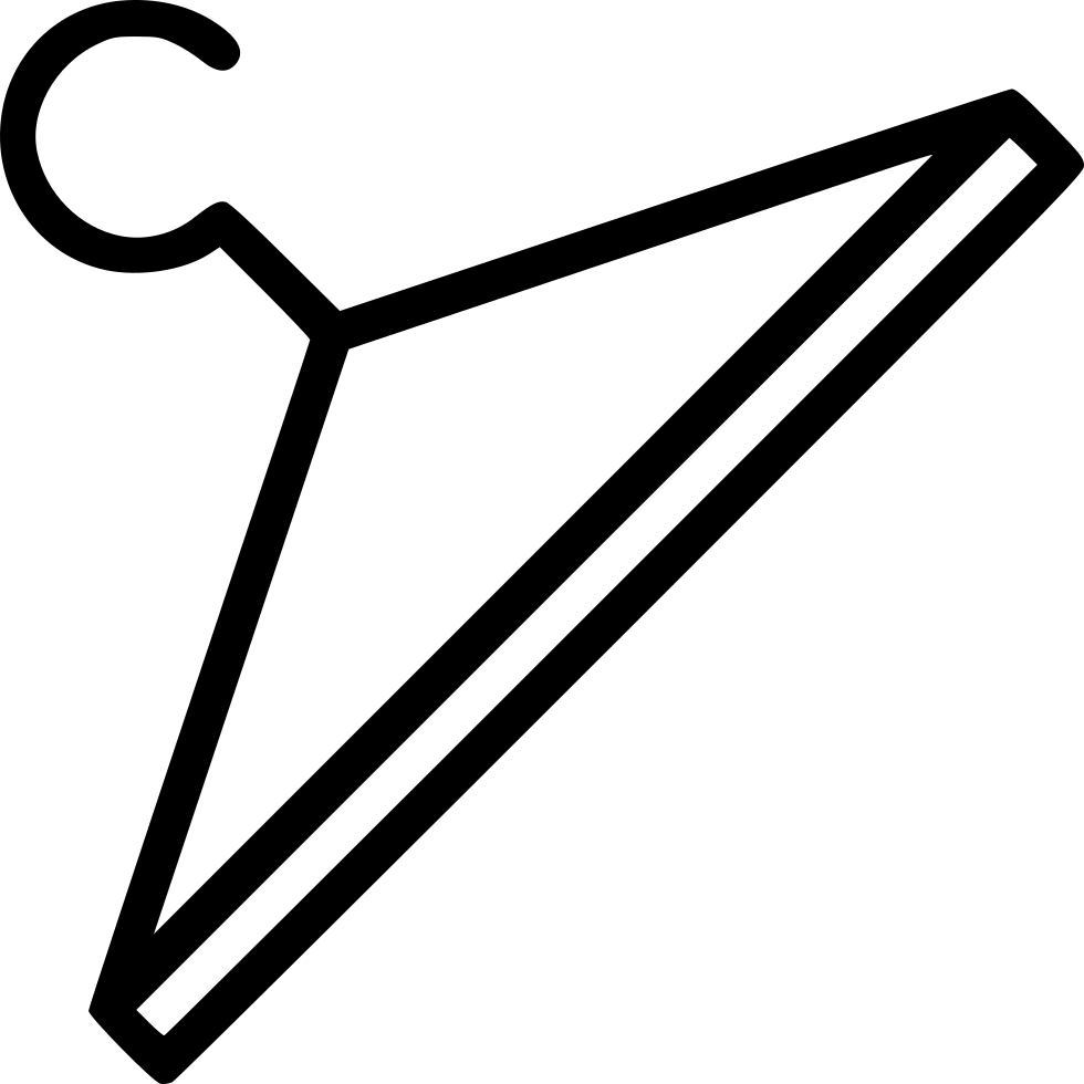 Hanger Clothes Dress Fashion - Dress Hangers Black And White Png Clipart (980x980), Png Download