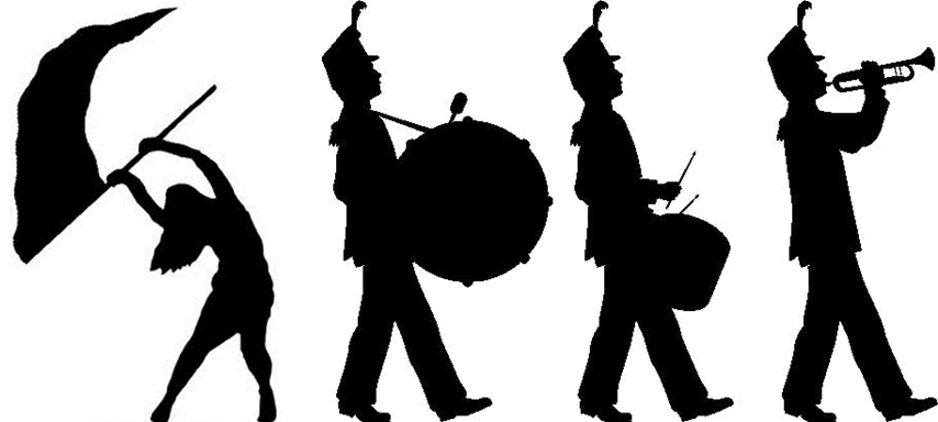 Color Guard Dhhs Music Silhouette Marching Band Clipart Png Download Full Size Clipart 5717836 Pinclipart