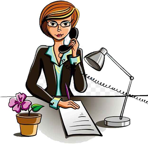 Clipart Cartoon Secretary - Png Download - Full Size Clipart (#5717857