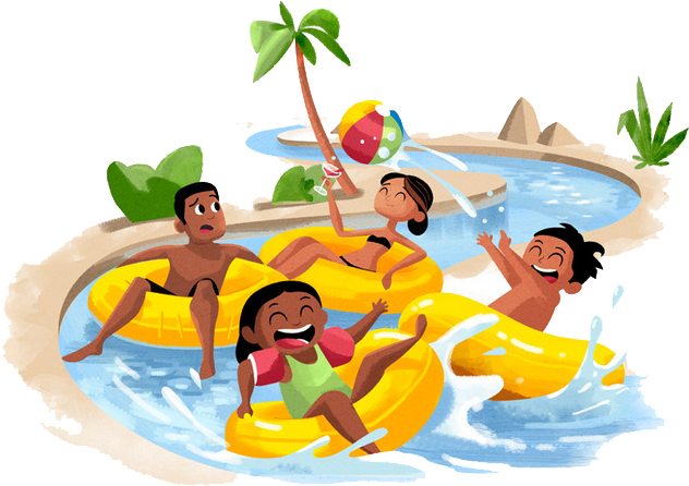 Clipart Beach Fun - Water Park Clipart Png Transparent Png (658x505), Png Download