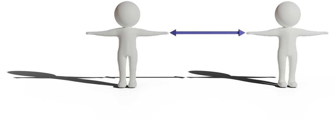 Social Distancing - Social Distancing 1.5 Meters Clipart (1139x499), Png Download