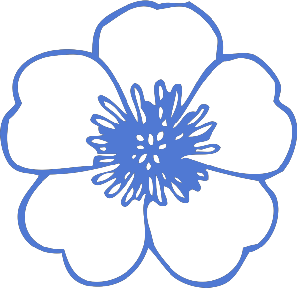 Flor Certa Blue Png Clip Art - Navy Blue Flower Clipart Transparent Png (600x600), Png Download