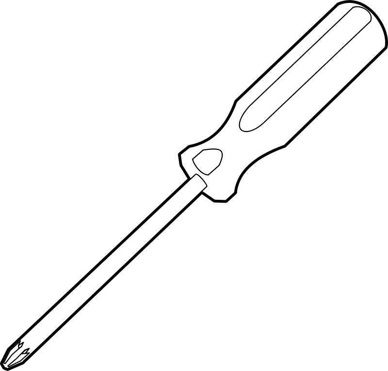 Flat Head Screwdriver Clipart , Png Download - Screw Driver Clipart Black And White Transparent Png (800x765), Png Download