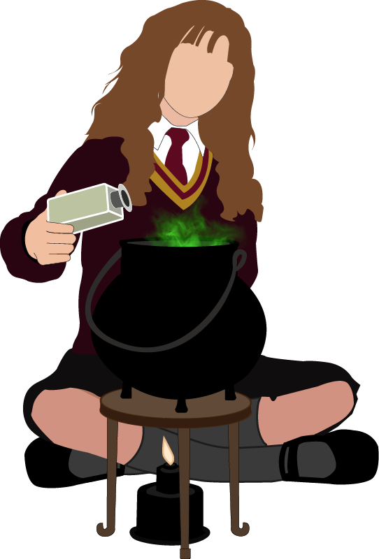 Hermione Brewing Polyjuice Potion - Hermione Granger Making Polyjuice Potion Clipart (542x800), Png Download