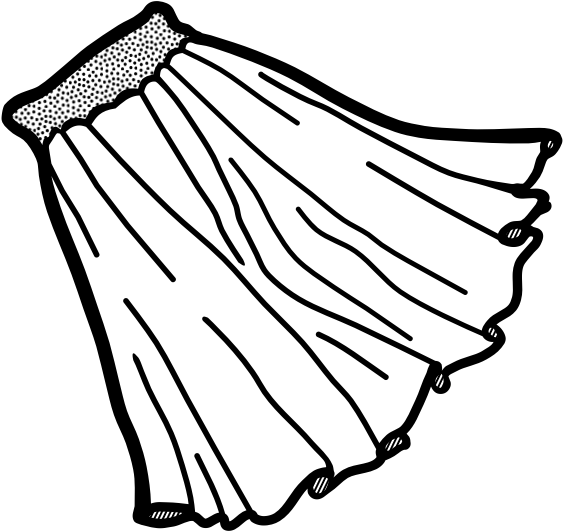 Skirt - Lineart - Skirt Lineart Clipart (600x600), Png Download