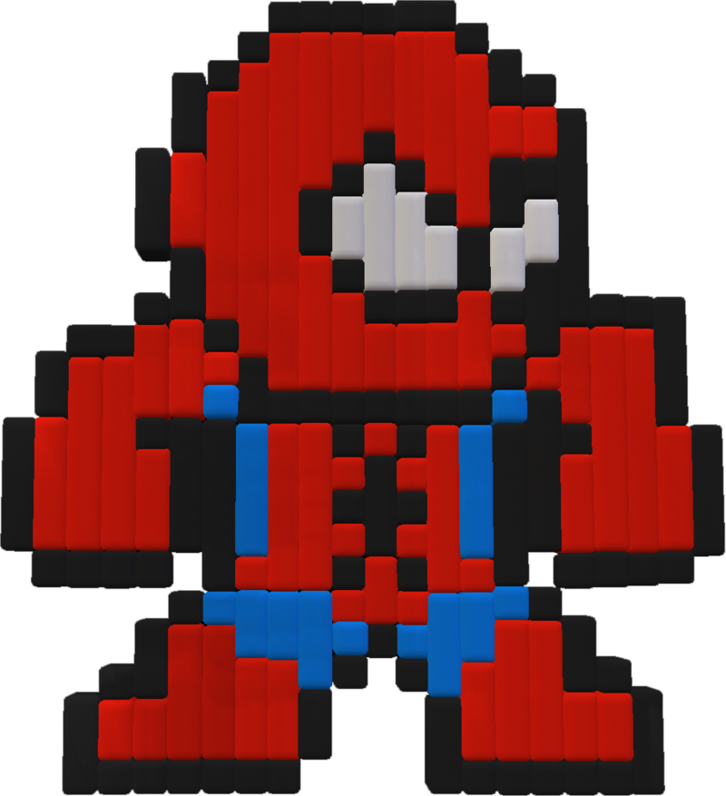Art Hulk Miles Morales Line Pixel Red - Pixel Spider Man Ps4 Clipart (800x877), Png Download