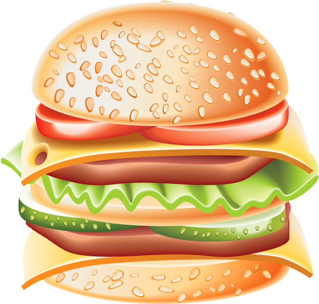 Whopper Fast Food Hamburger Cheeseburger Hot Dog - Big Hamburger Clipart - Png Download (681x653), Png Download