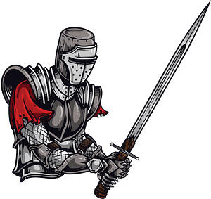 Knight Clipart - Knight With Sword Clipart - Png Download (300x283), Png Download