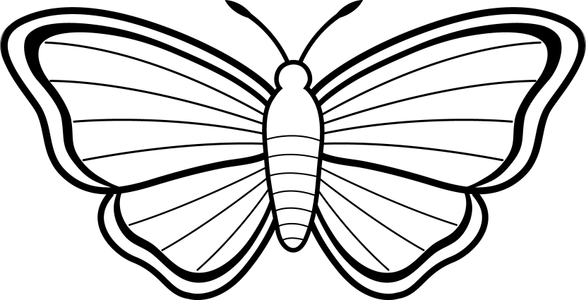 Butterfly Clip Art Black And White Free Clipart - Kids Colouring Pages Butterfly - Png Download (830x425), Png Download