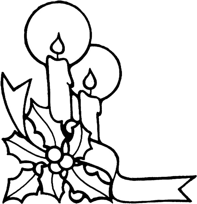 Christmas Candles Coloring Pages 2 - Christmas Coloring Pages Candle Clipart (693x720), Png Download