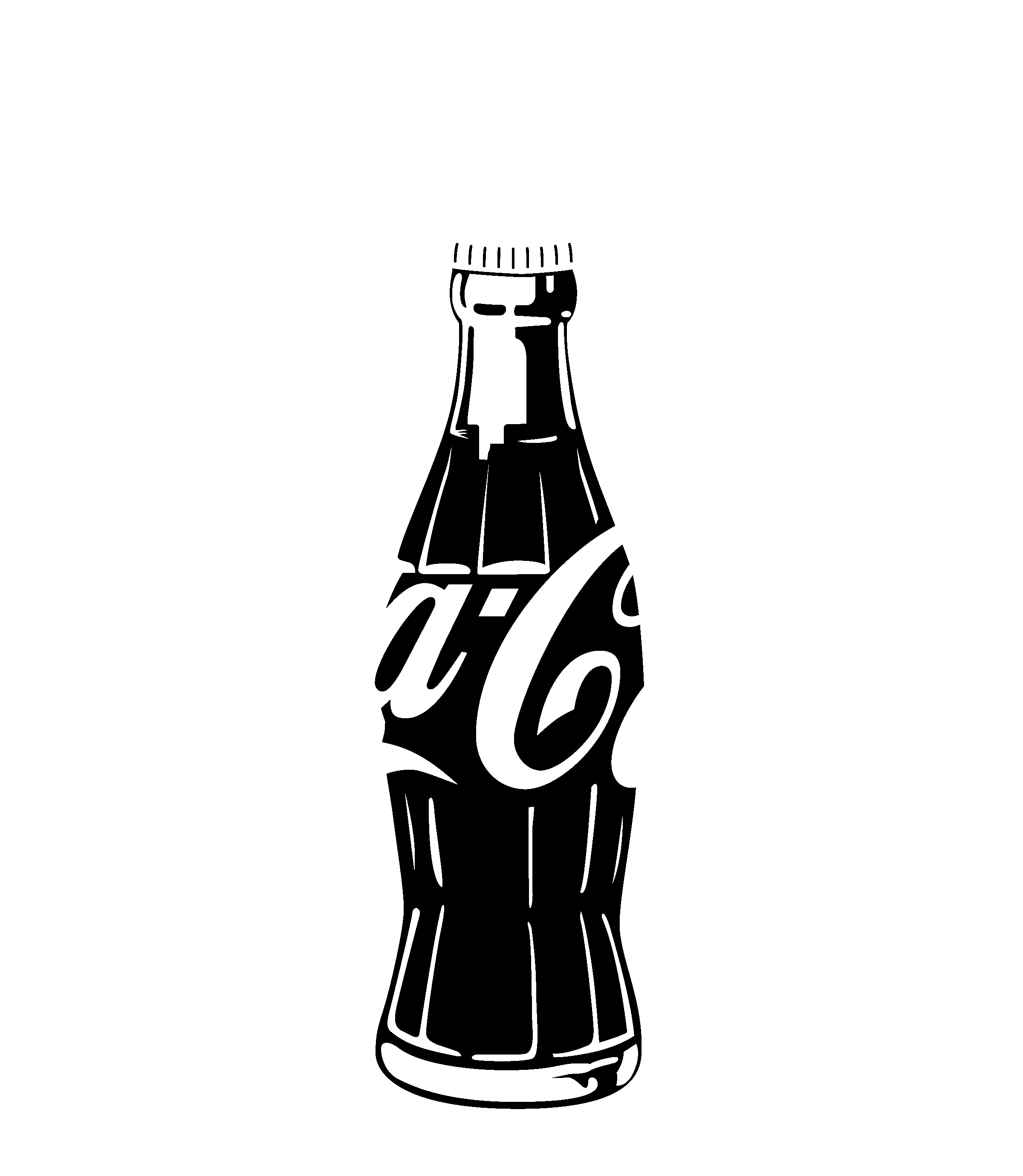 Coca Cola Always 1 Logo Black And White - Transparent Coca Cola Logo Bottle Black Clipart (2400x2759), Png Download