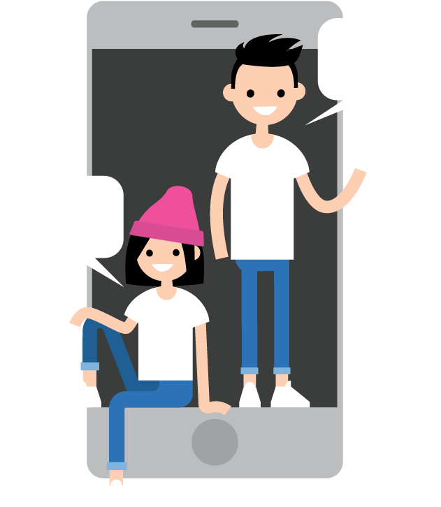 Talking To Someone Online Cartoon Clipart (1292x761), Png Download