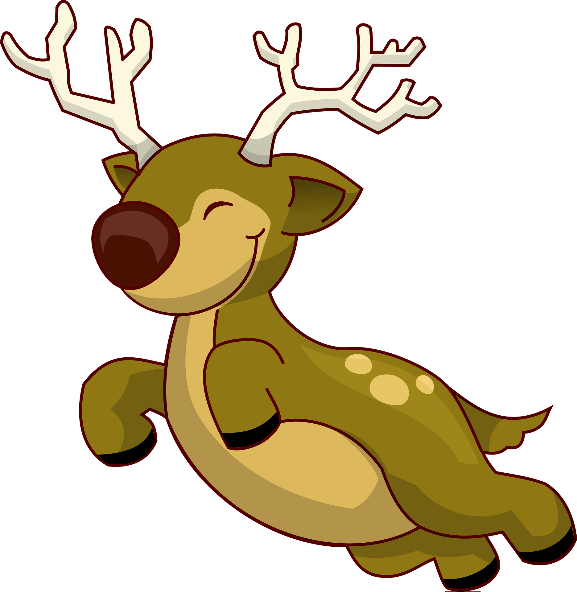 Clipart Flying Reindeer - Png Download (1871x1920), Png Download