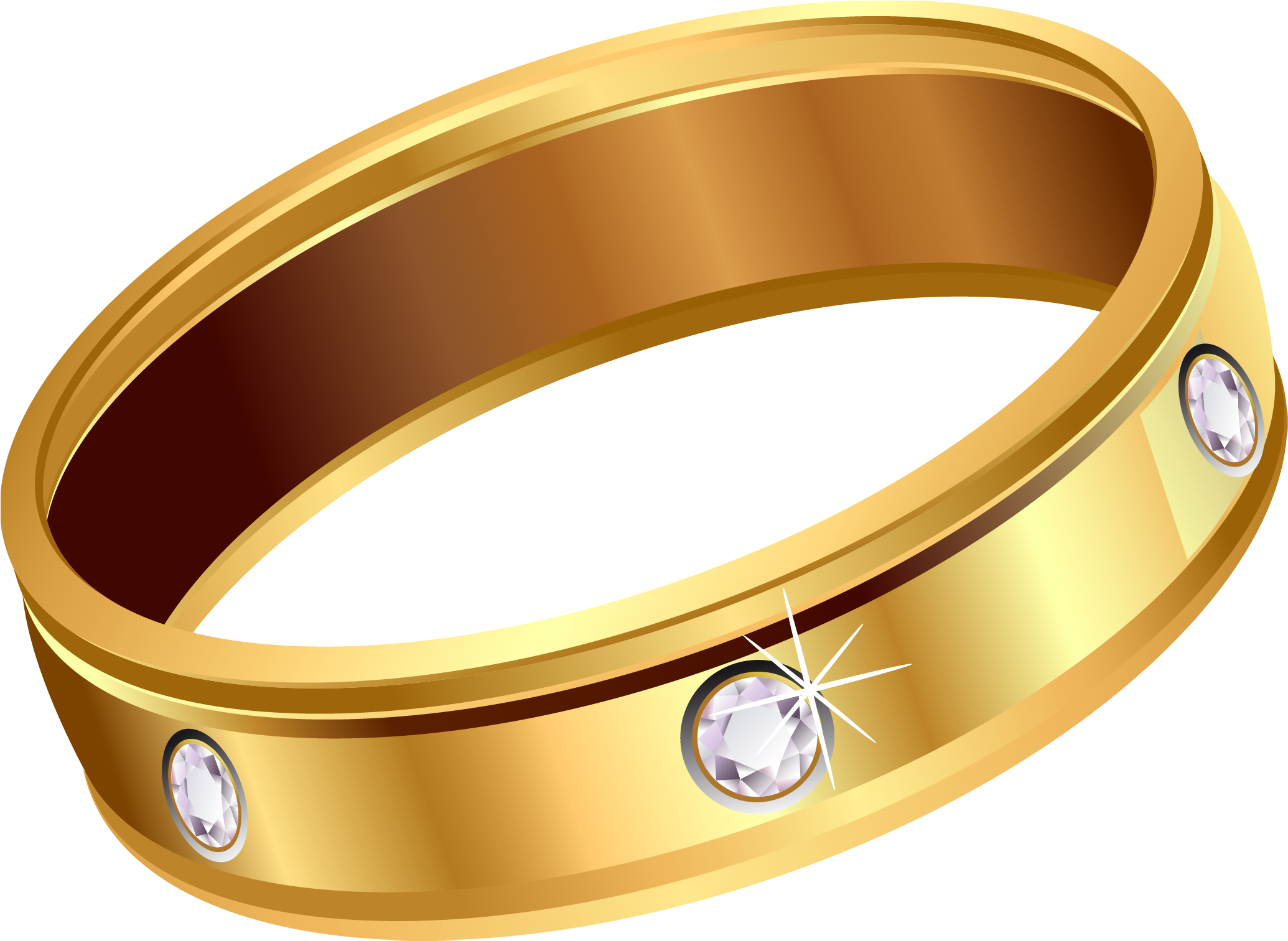 Earring Jewellery Gold - Gold Ring Clipart - Png Download (2352x1830), Png Download