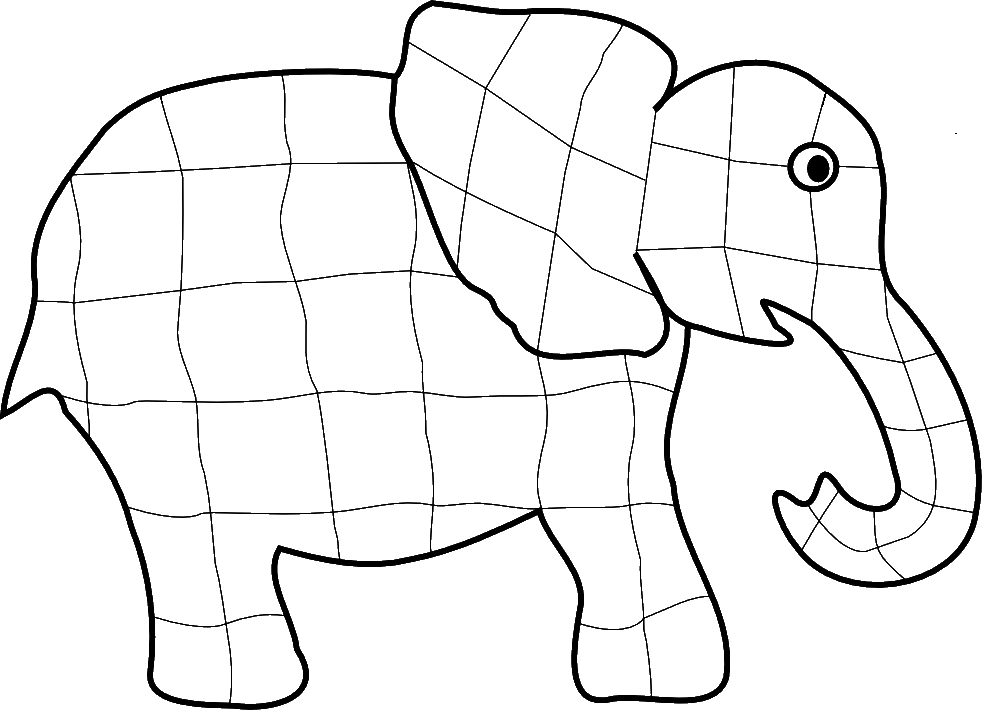 The Die Says The Color The Picture Says We Can - Elmer The Elephant Black And White Clipart (982x710), Png Download
