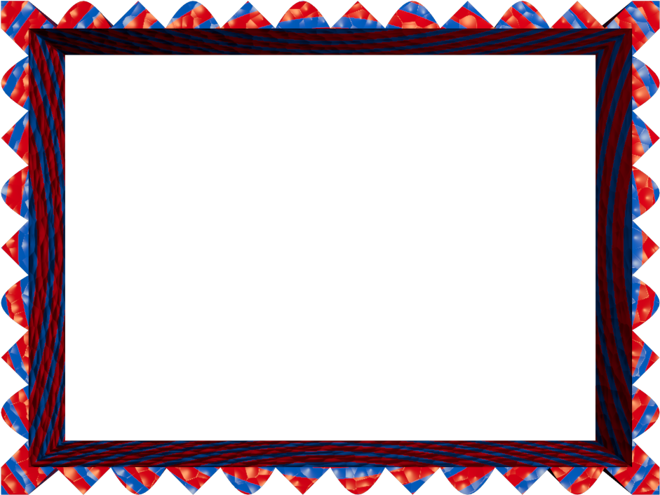 Fancy Loop Cut Border In Red Blue Color, Rectangular - Portable Network Graphics Clipart (960x720), Png Download