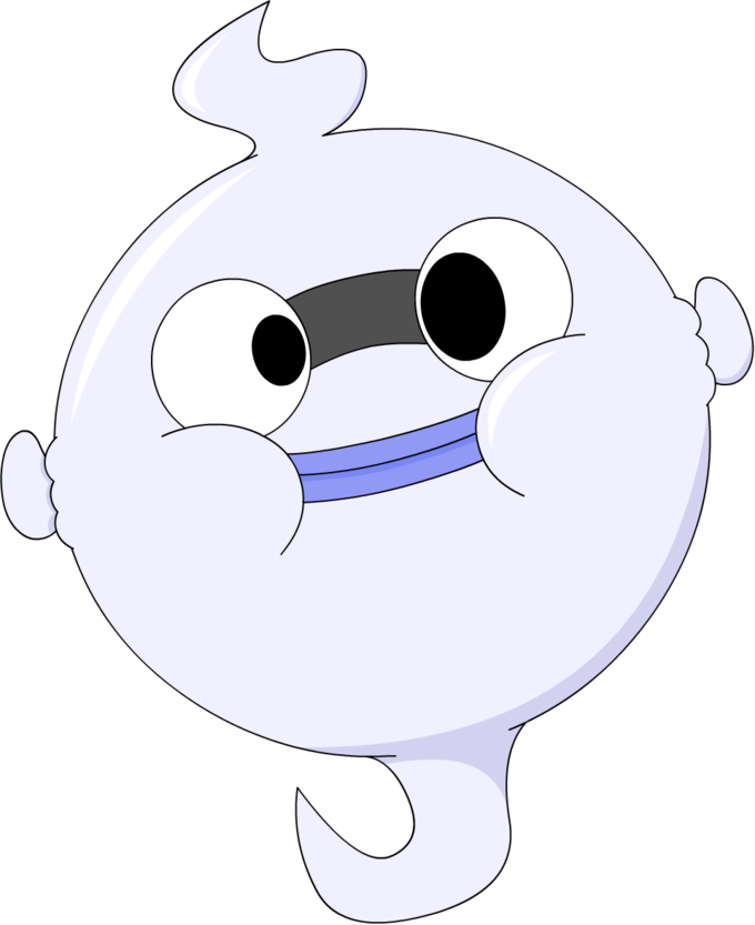 Yo-kai Watch White Nose Vertebrate Cartoon Head Black - Whisper Inflation Yokai Clipart (680x833), Png Download