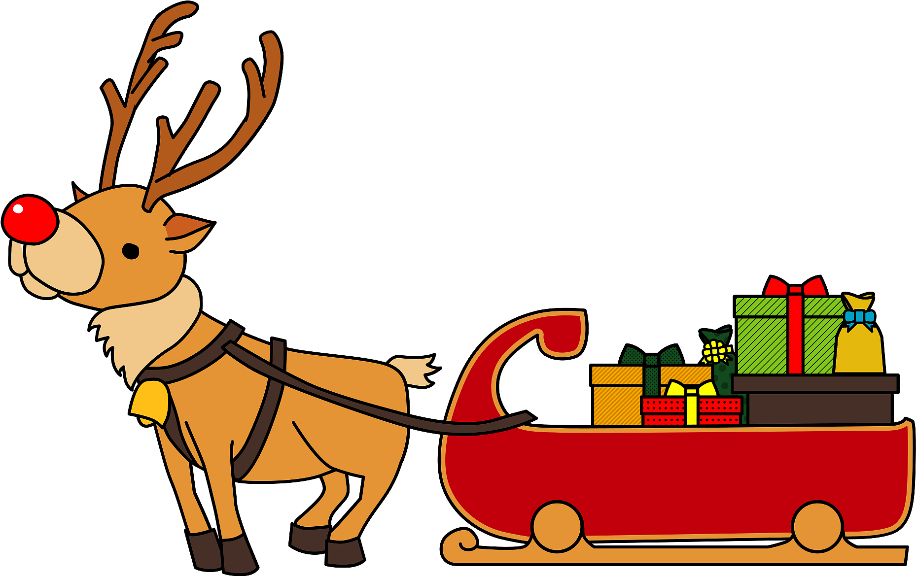 กวาง เร น เดีย กับ ของขวัญ Clipart (1920x1168), Png Download