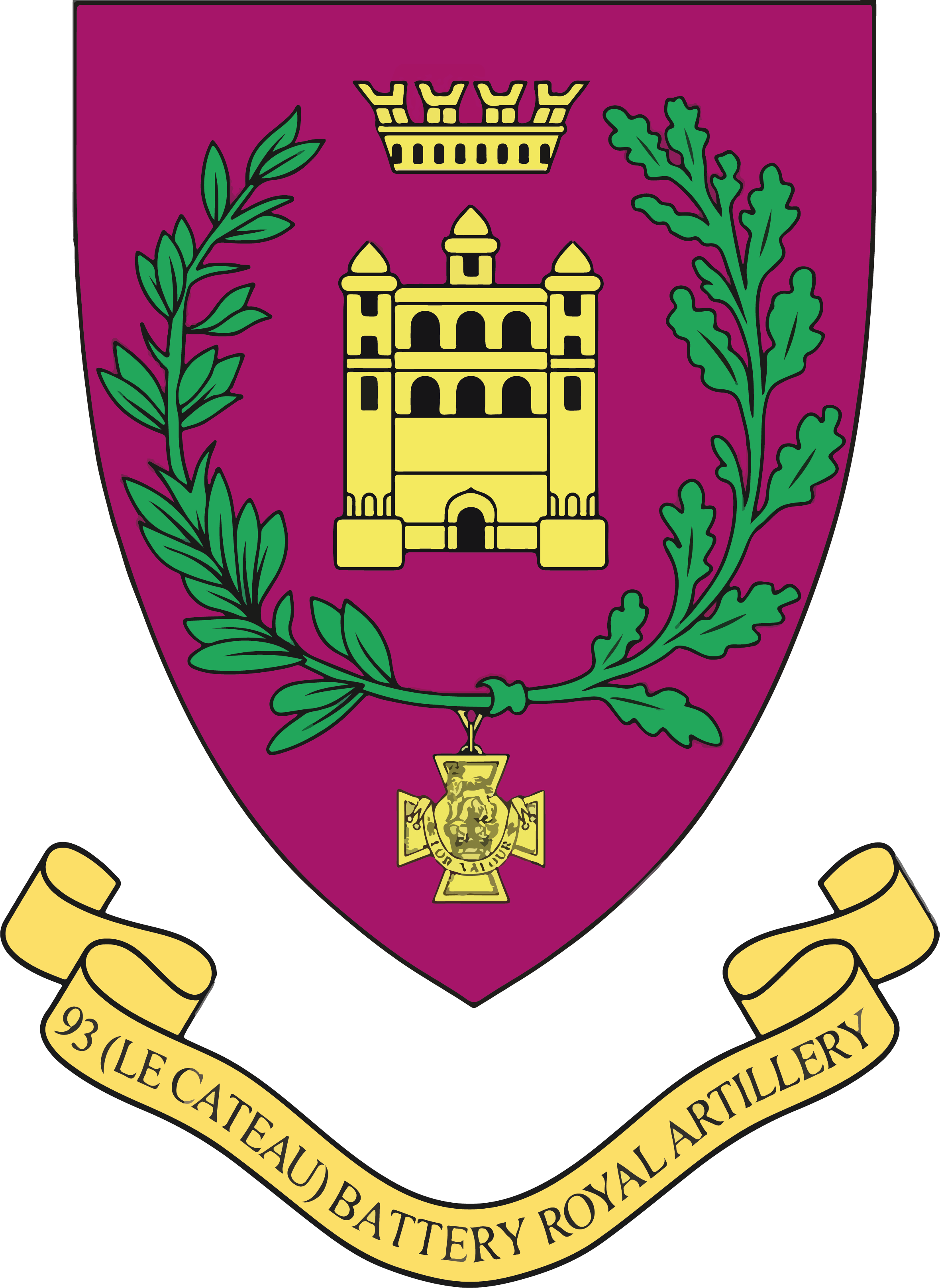 93 Battery Crest - Emblem Clipart (2359x3232), Png Download