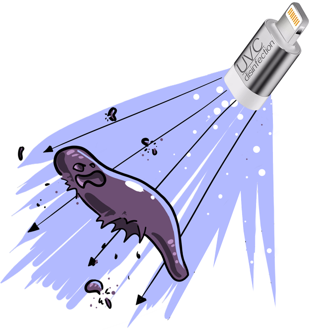 The Chloe Uvc Disinfectant Kills Germs - Illustration Clipart (624x668), Png Download