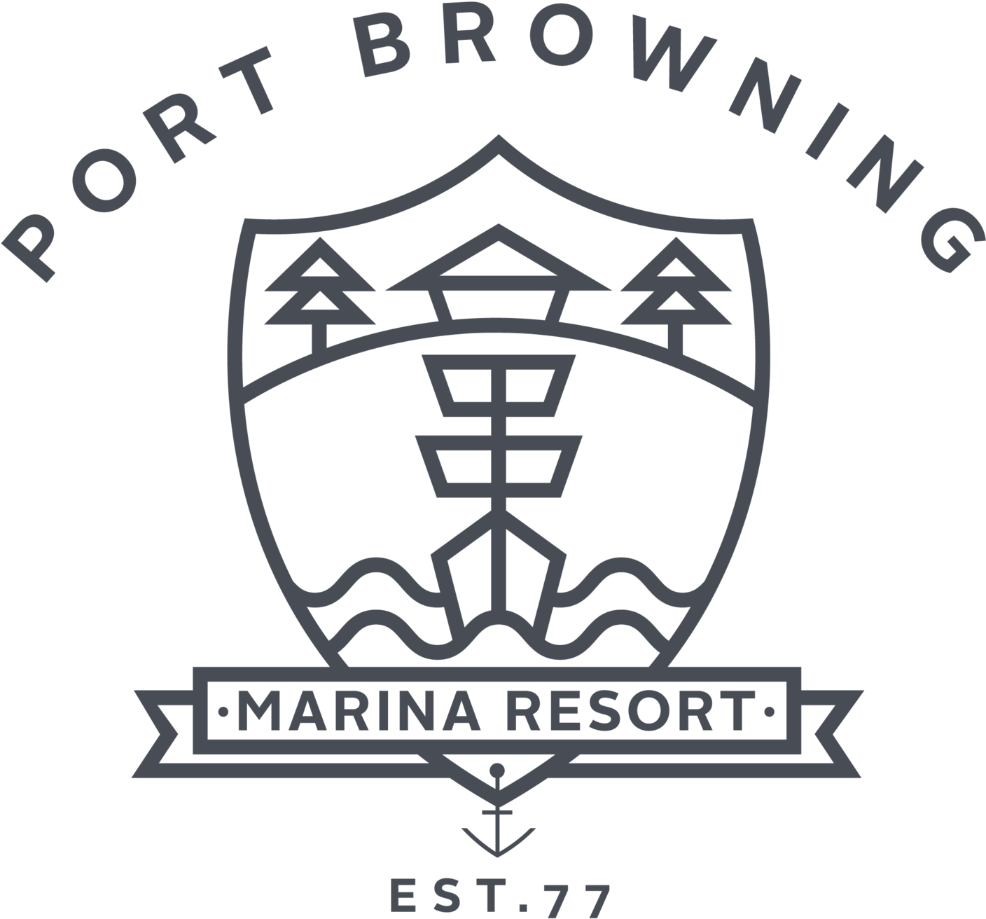 Port Browning Marina - Emblem Clipart (1500x1477), Png Download
