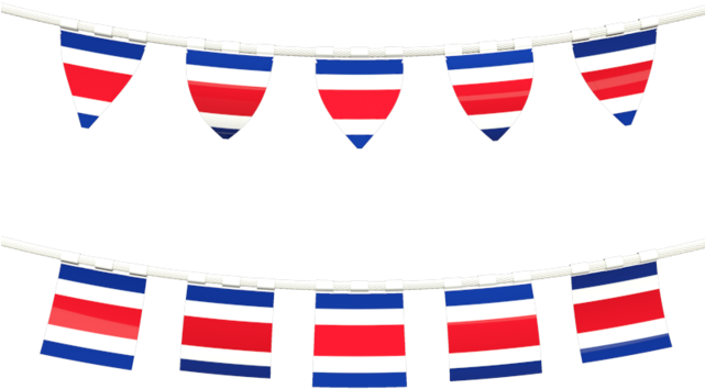 Rows Of Flags - Costa Rica Flag Banner Clipart (640x480), Png Download