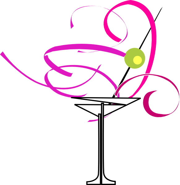Martini Clipart Bourbon Glass - Martini Glass Party Cartoon - Png Download (582x600), Png Download