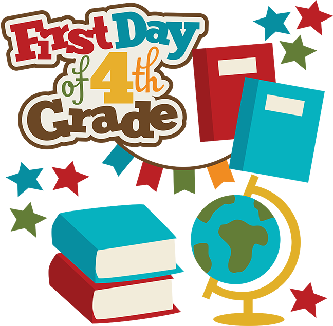 First Day Of 4th Grade Cute Files Svg File - Grade 4 Clipart - Png Download (648x635), Png Download