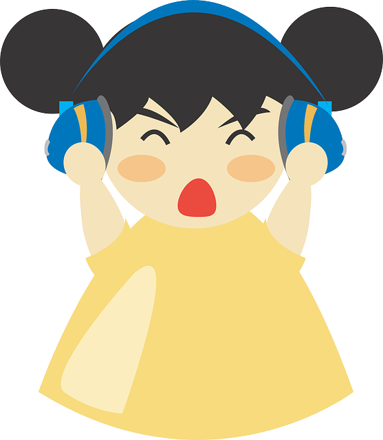Earphones, Sound, Character, Girl, Headphone, Listen - Listen To Music Png Clipart (557x640), Png Download